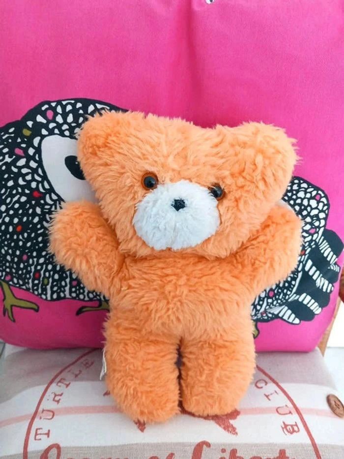 Peluche nounours chamti orange vintage 30cmi - photo numéro 2