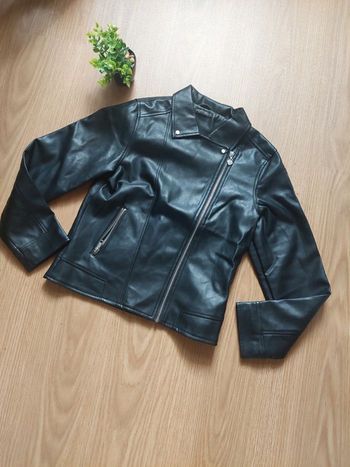 Veste simili cuir noire fille In Extenso 12 ans TBE
