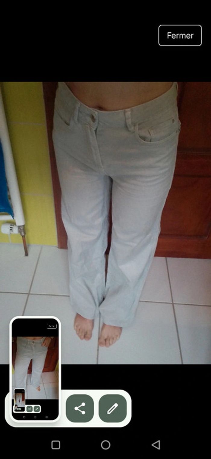 Pantalon large femme vert clair Pimkie - photo numéro 4