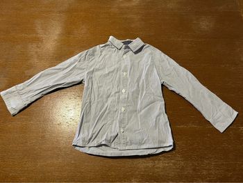 Chemise manche longue rayée bleue et blanche