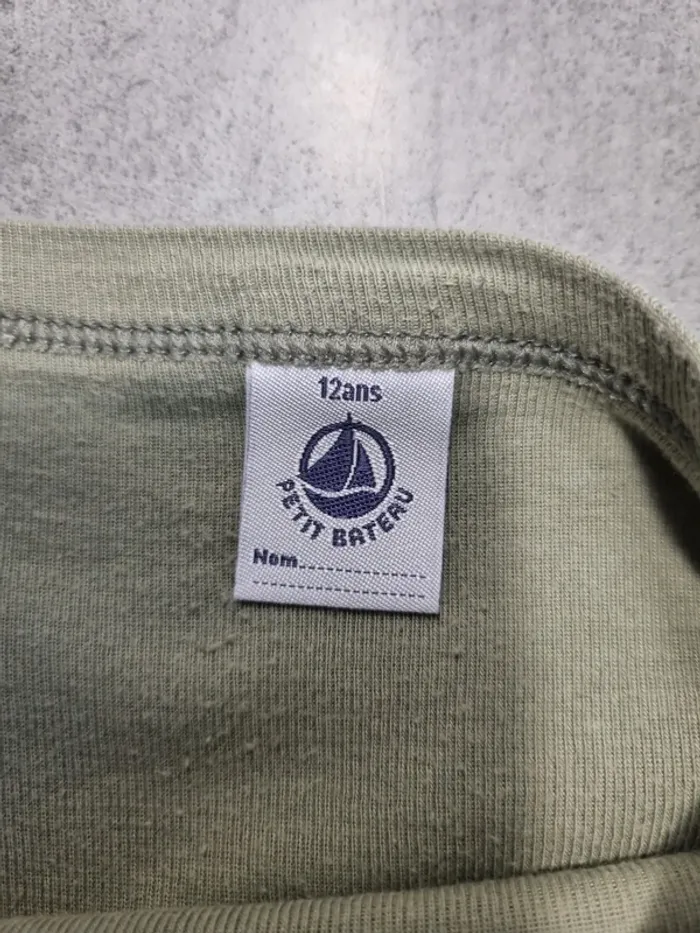 T-shirt à manches longues garçon - Taille 12 ans - Petit Bateau - Vert - photo numéro 3