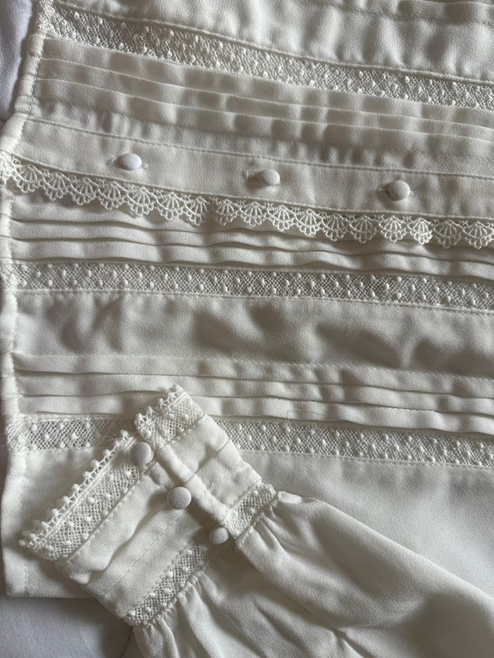 Chemisier blanc finition dentelle tsx - photo numéro 3