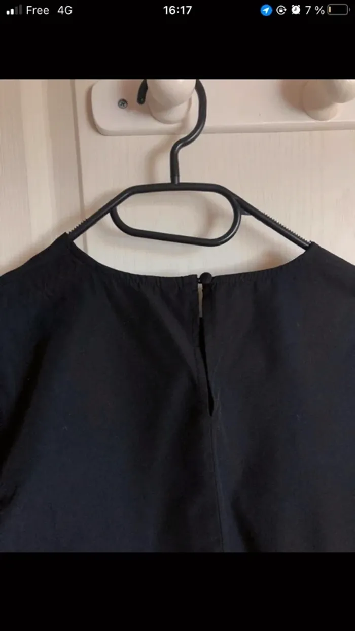 Blouse manches longues transparentes à pois Stradivarius (noir), S / 36 / 8 - photo numéro 4