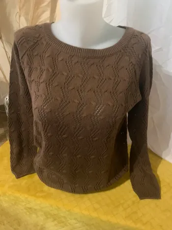 Pull Ici et maintenant crochet marron taille 38/40
