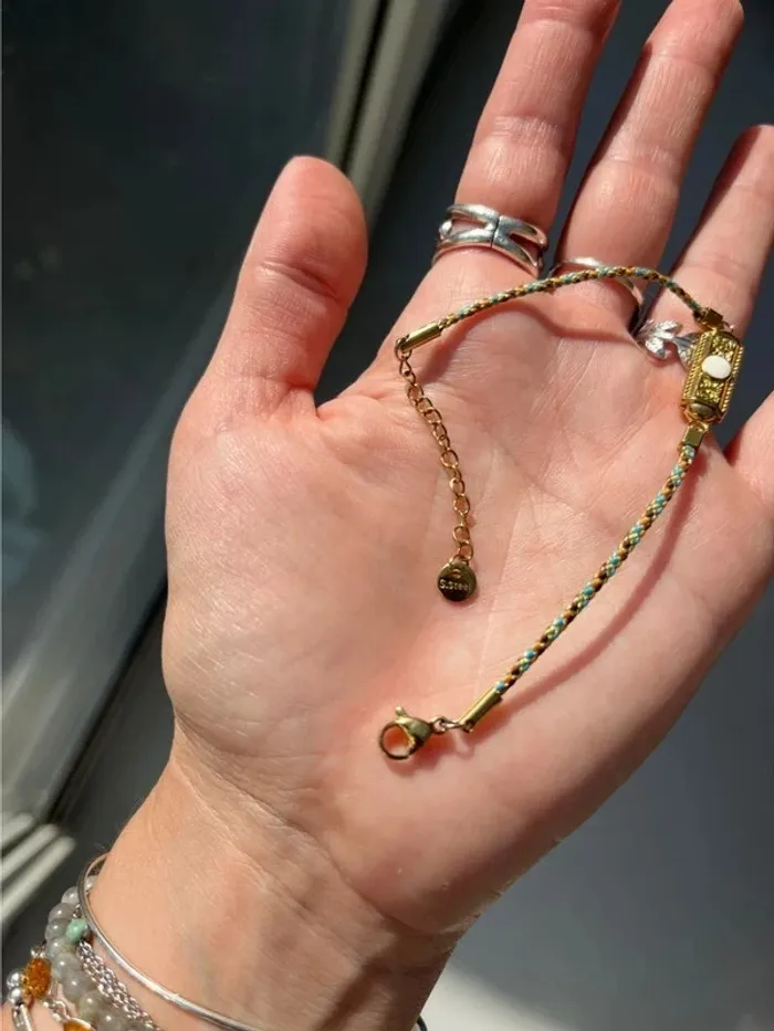 AB Paris - Bracelet cordon acier inoxydable doré multicolore été - photo numéro 3