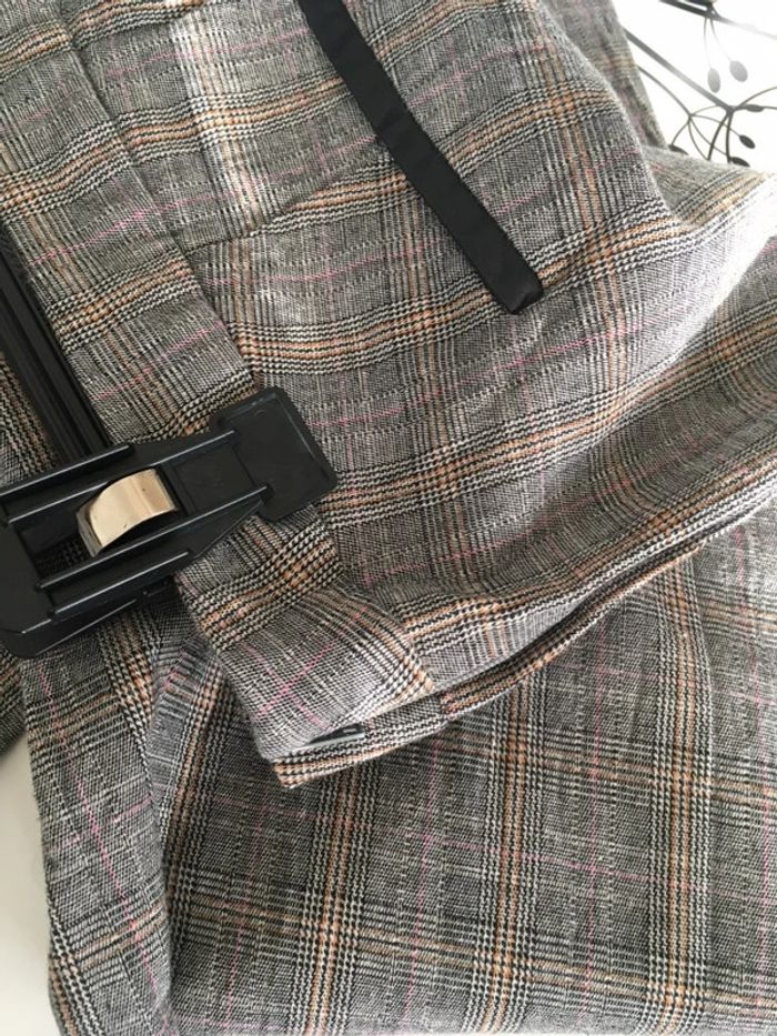 Pantalon à carreaux gris ajusté Nafnaf taille 42 - photo numéro 4