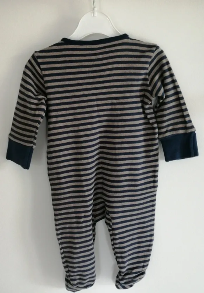 Pyjama coton next bleu rayer marron animaux de la forêt - photo numéro 5