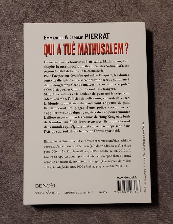 Qui a tué Mathusalem ? Emmanuel Pierrat, Jérôme Pierrat - photo numéro 2