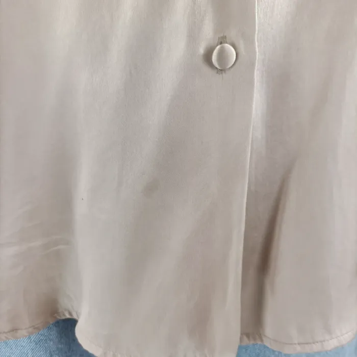Chemise beige en 100 % soie Jones New York, manches courtes, fluide et légère, taille 36 A1203 - photo numéro 7