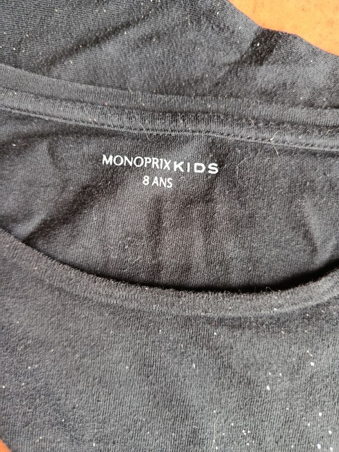 T-shirt noir pailleté argent A1445 - photo numéro 3