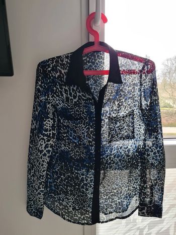 chemise léopard bleu