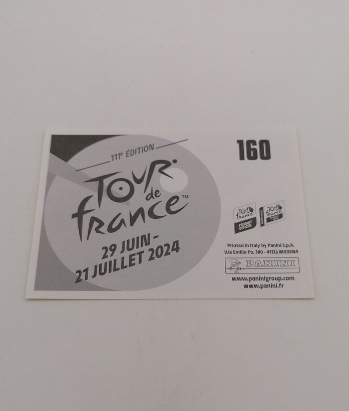 Panini sticker Tour de France 2024 n° 160. - photo numéro 3