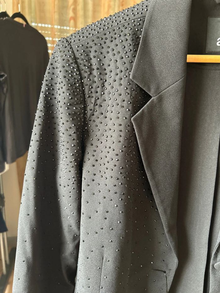 Veste tailleur a sequins noir Adl - photo numéro 4
