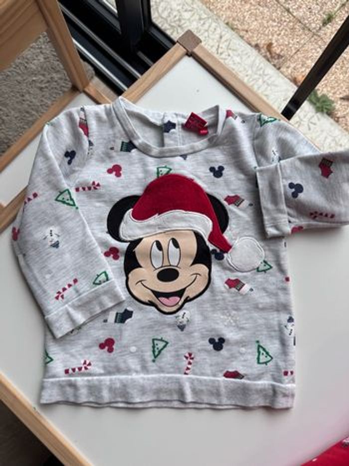 Lot 2 Sweats chauds Mickey Noel 24 mois gris & rouge jumeaux - photo numéro 4