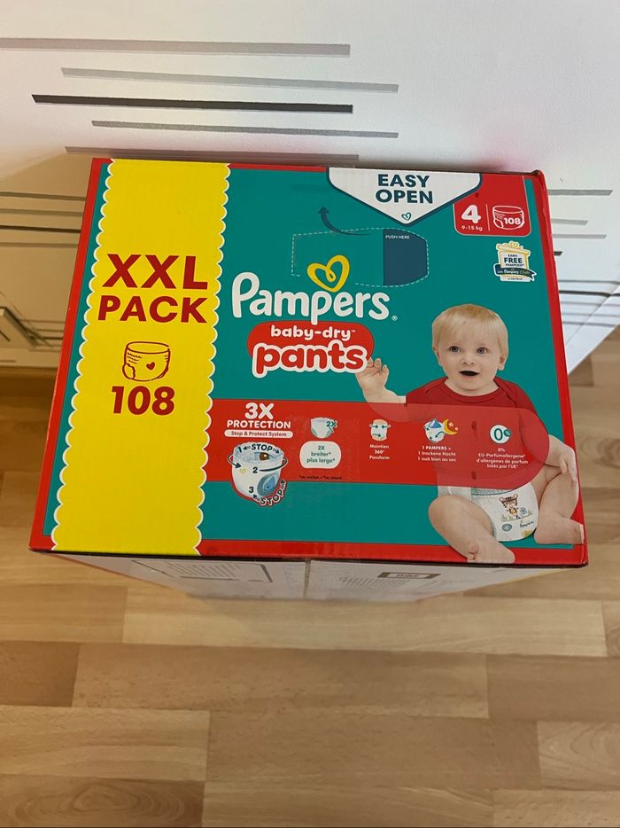 Couches Pants Pampers baby-dry taille 4 9-15kg 108 couches culottes - photo numéro 5