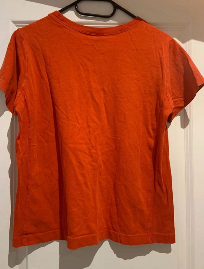 🔝 T-shirt manches courtes Champion rouge logo bleu et blanc taille S 36 - photo numéro 2