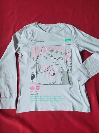 T-shirt manches longues snapcat chien et chat