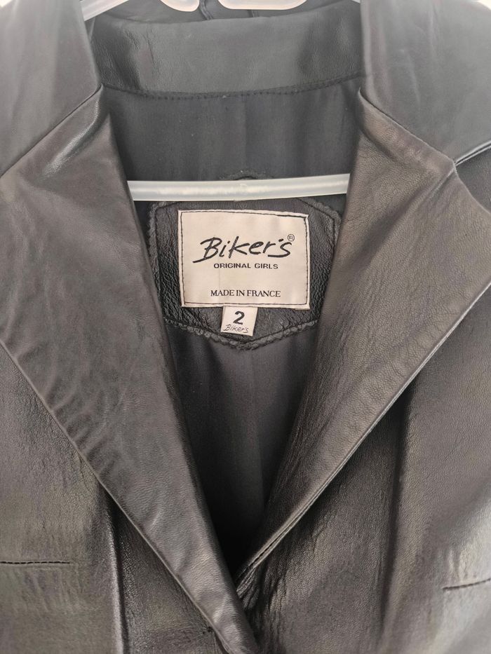 Veste noire en cuir véritable - photo numéro 9