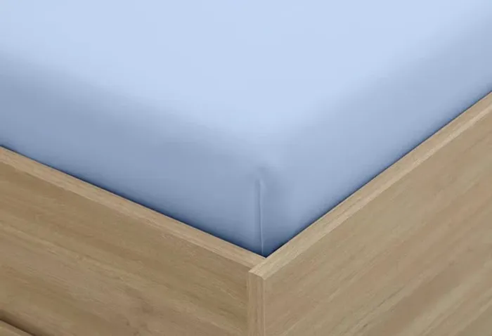 Drap-housse bleu ciel 180×200 cm +25 cm – 57 fils – 100 % coton Neuf - photo numéro 3