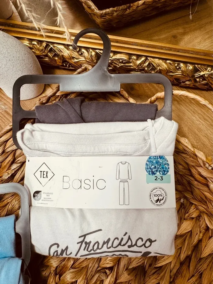 Taille 2-3 ans lot de 3 pyjamas 2 pièces coton fille Tex bleu jaune gris Neufs 🩷 - photo numéro 6