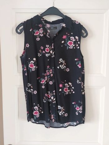 Blouse fleurie noir