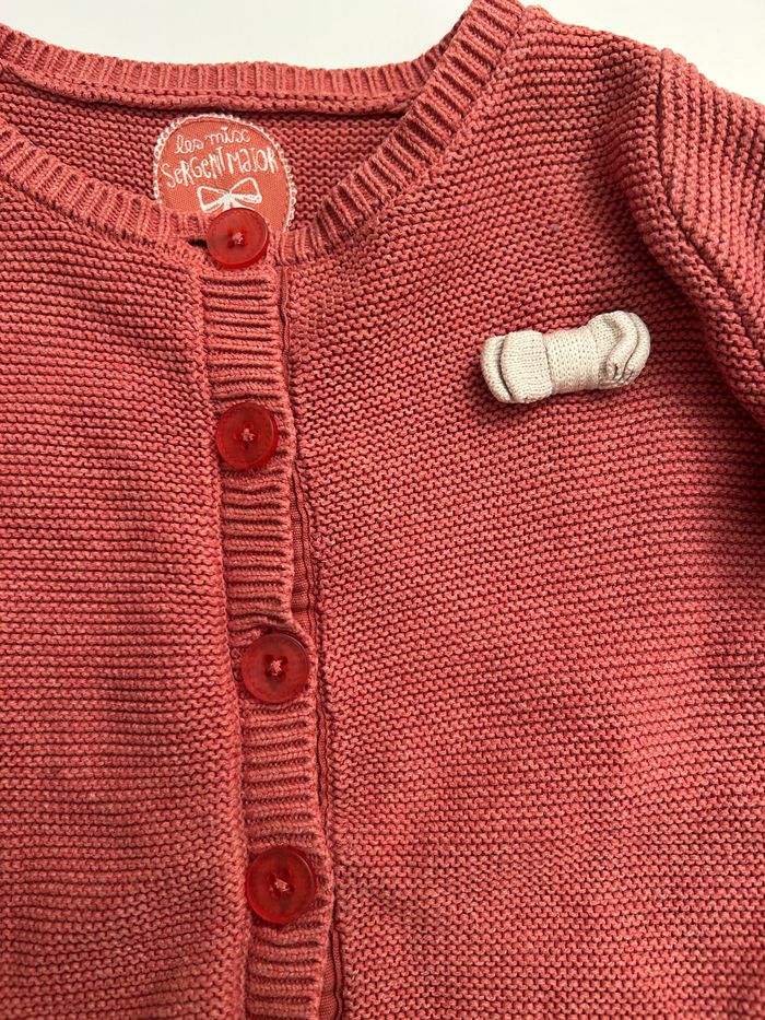 gilet en maille de coton avec noeud - photo numéro 2