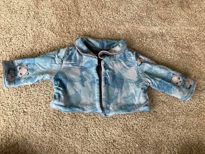 Ensemble assorti 3 pièces bleu chat et paillettes fille - 6 mois - photo numéro 2