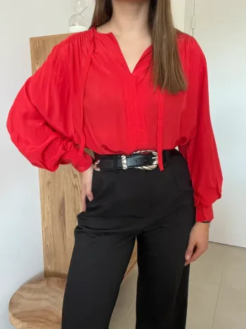 Blouse fluide rouge à manches longues Bimba Y Lola