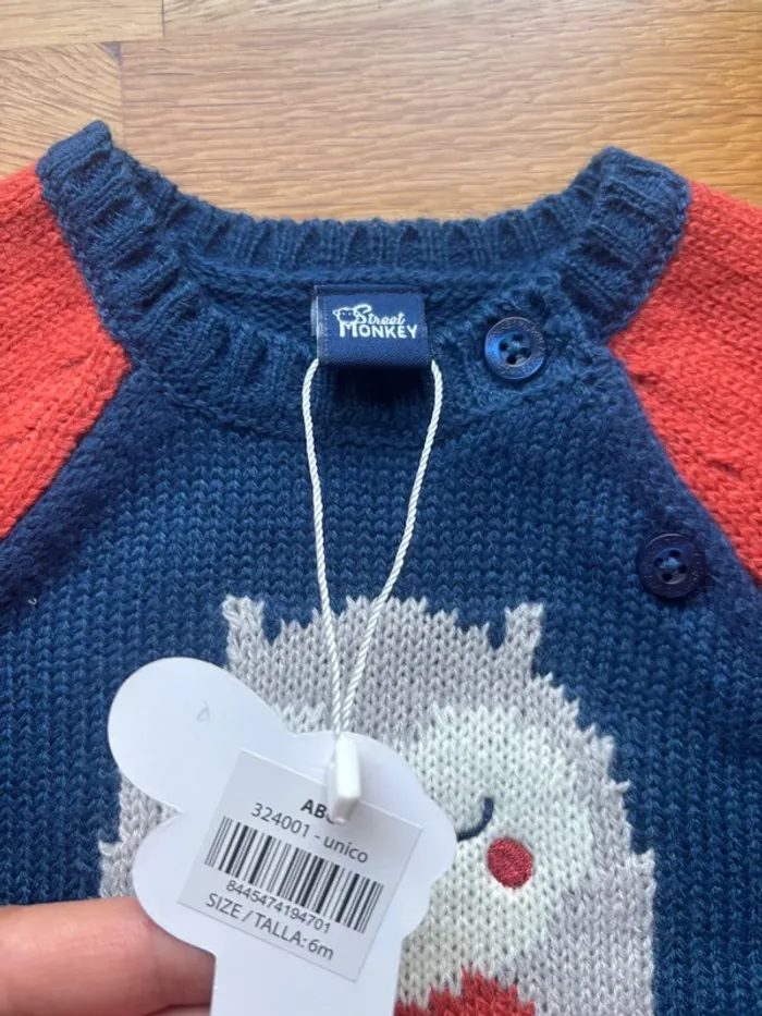Pull maille street Monkey 6 mois garçon neuf - photo numéro 3