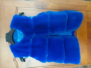 Gilet femme poils bleu