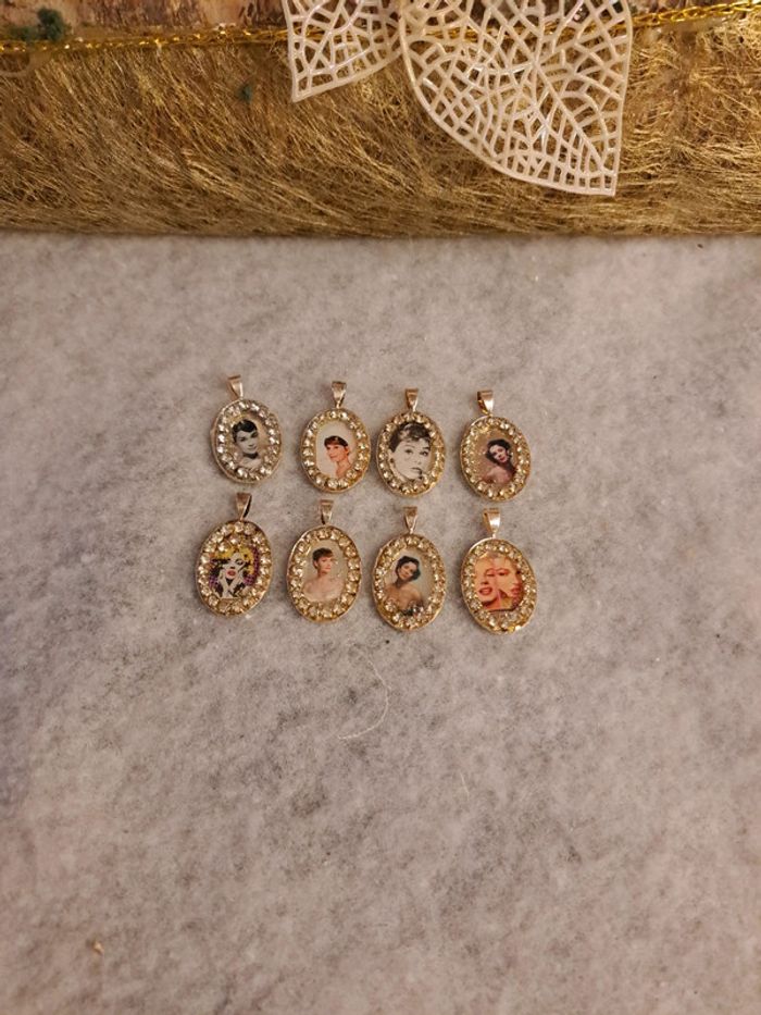 Lot de pendentifs acier inoxydable stars du cinéma - photo numéro 2