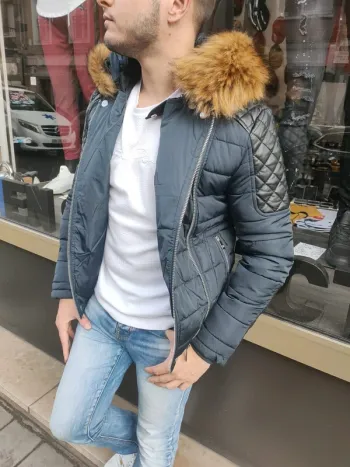 Manteau doudoune matelassée homme bleu marine  xl