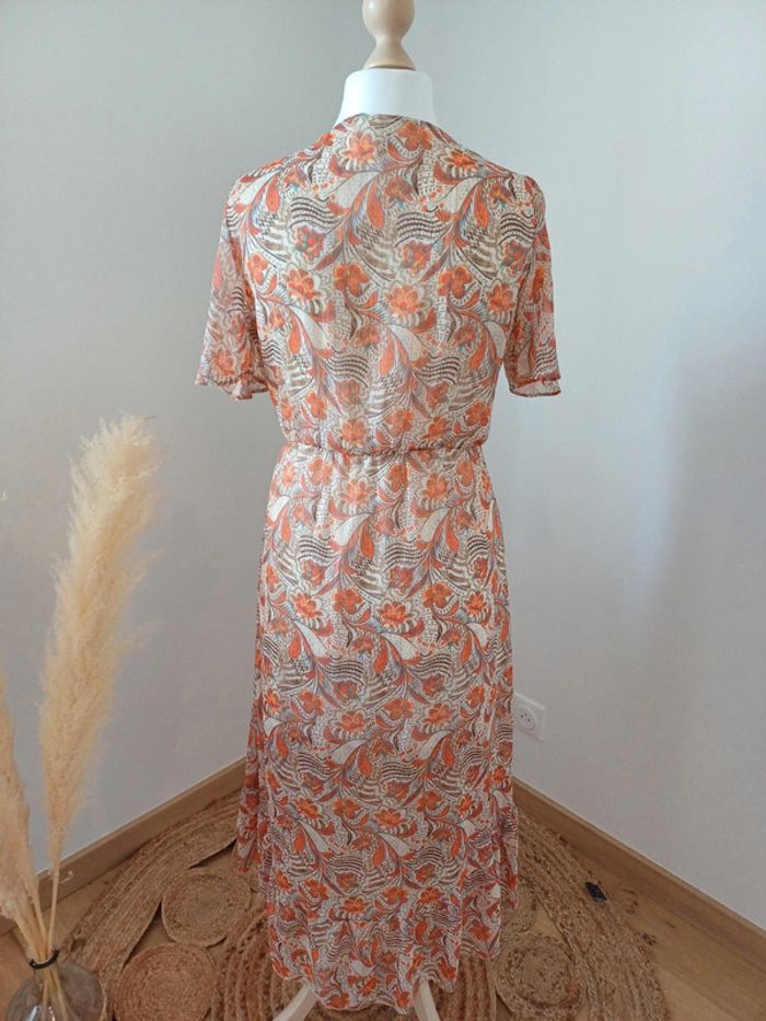 Robe fluide cache-coeur Flamant Rose taille M 38 - photo numéro 10