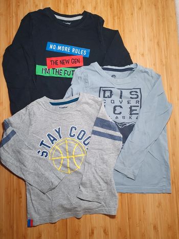 Lot 3 t-shirts manches longues Lupilu 110cm 116cm 4 ans 5 ans 6 ans