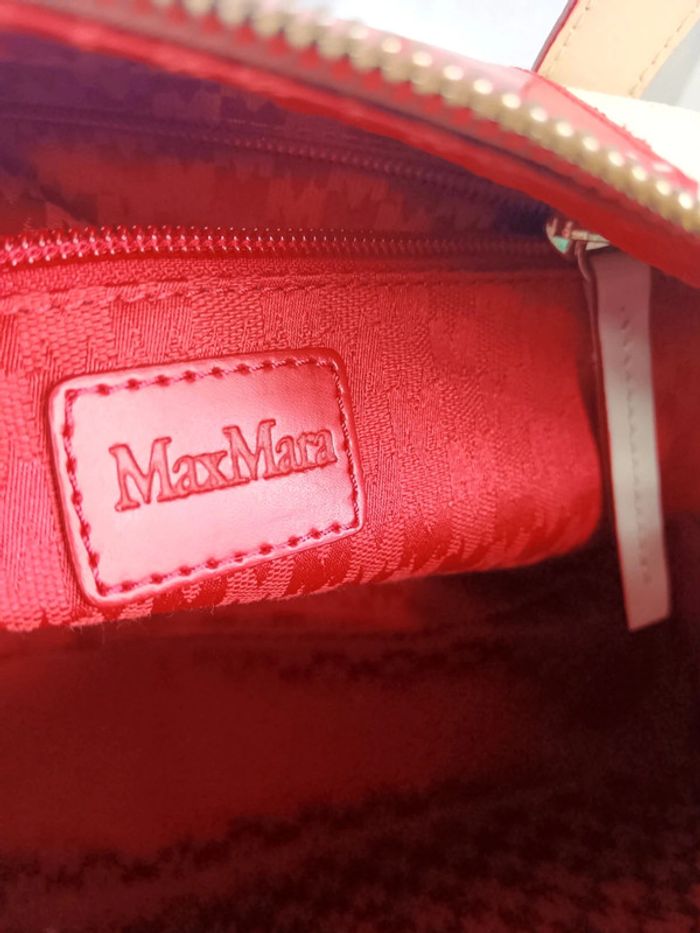 Max Mara | Sac à main cuir rouge et crème - photo numéro 10