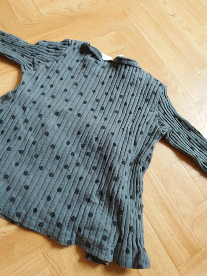 Haut fille Zara gris a pois noir 18-24 mois - photo numéro 4