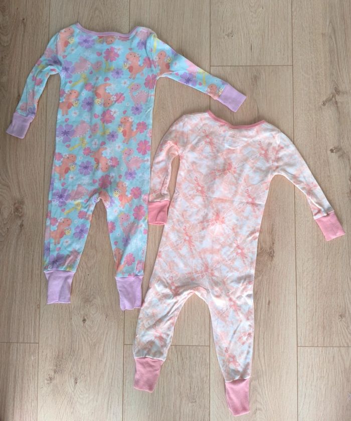 Lots de 2 pyjamas en coton neufs fille 1 pièce Kids Headquarters dinosaures - Taille 18 mois - photo numéro 2