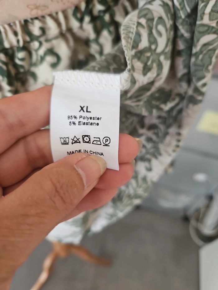 Ensemble vert et crème short et haut kimono femme 42 neuf #lora11femme42 - photo numéro 3