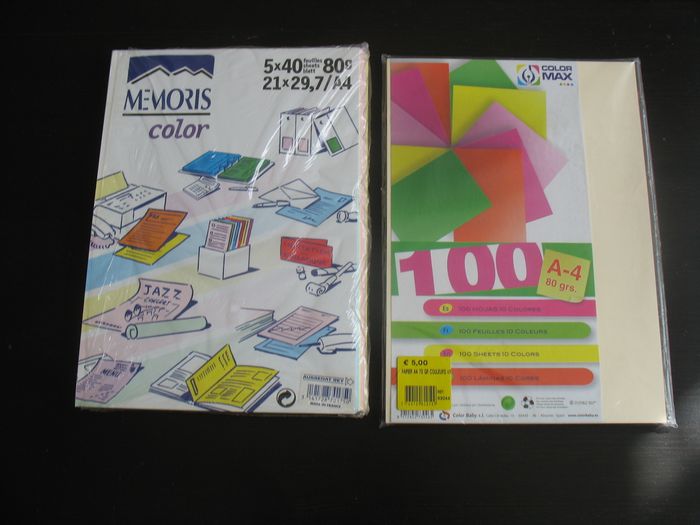LOT DE 213 FEUILLES A4 - DIVERSES COULEURS - 80 GR - n°34