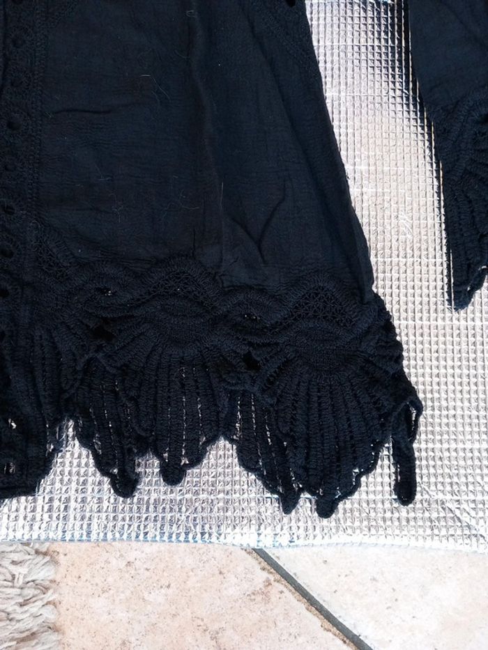 😴tunique coton noire en broderie T38 - photo numéro 2