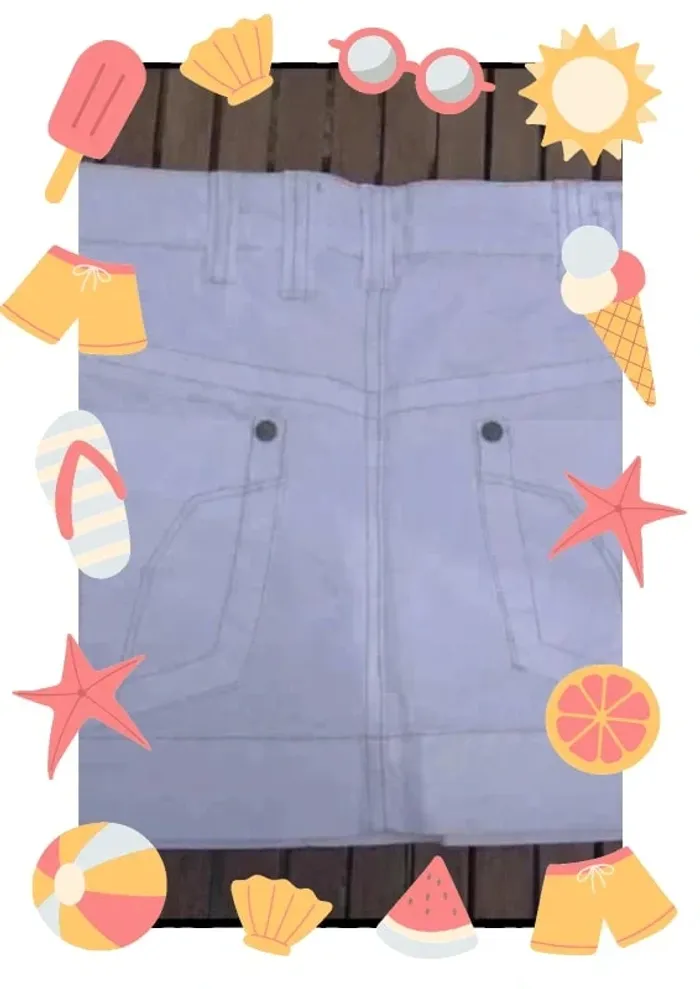 Mini jupe en denim blanche - photo numéro 2