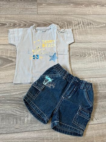 Ensemble short t-shirt bébé garçon 6 mois été
