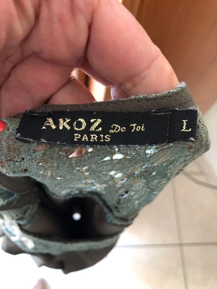 Robe été taille 40 vert et kaki impeccable - photo numéro 7