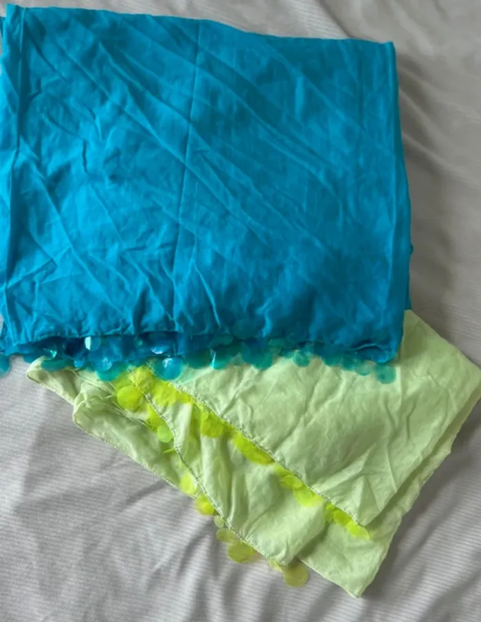 Lot de deux paréo bleu et vert
