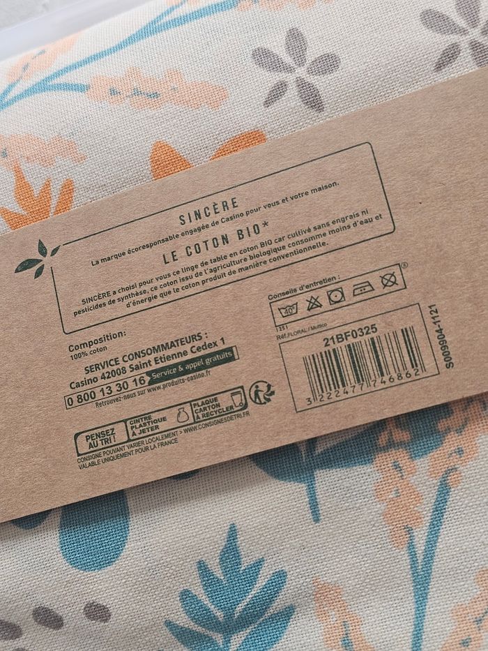 Nappe rectangle 100% coton bio Antitache neuf - photo numéro 4