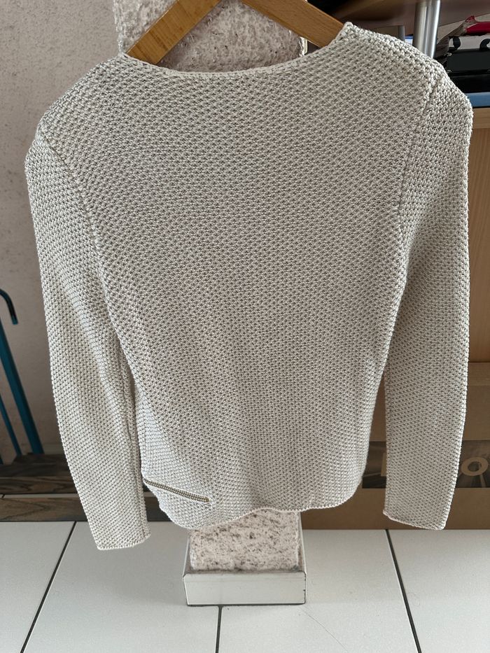 cardigan zippé beige effet brillant MAJE taille 36 NEUF - photo numéro 5