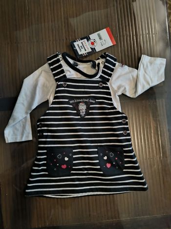 Ensemble fille robe + t-shirt manche longue 12 mois