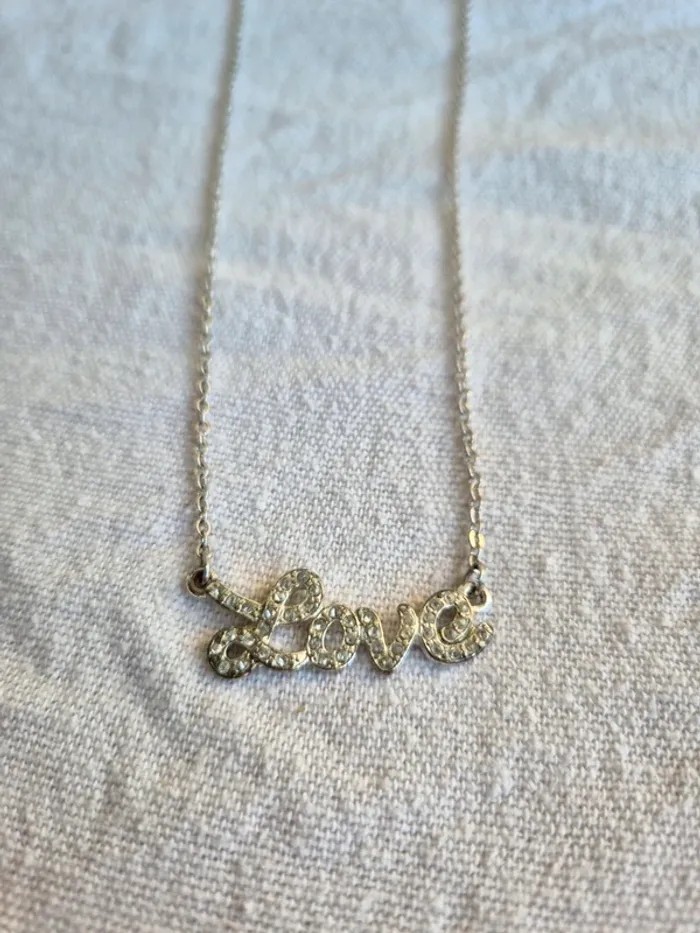 Collier love argenté - photo numéro 2