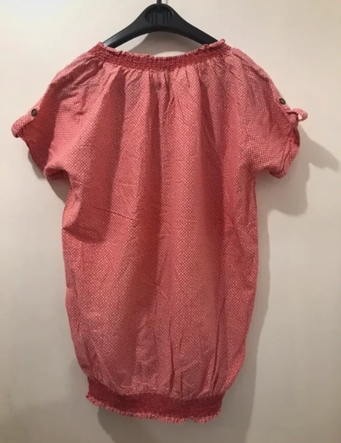 Haut fille gémo manches courtes rouge blanc taille 14ans - photo numéro 2