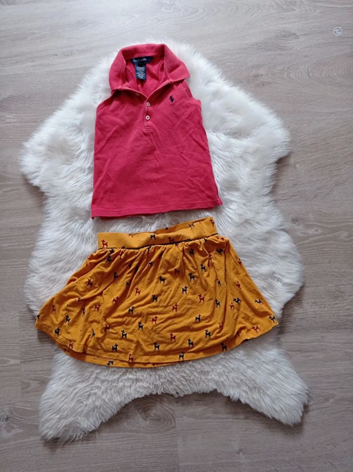 Lot rentrée fille 🔆  5 ans débardeur Ralph Lauren jupe jbc